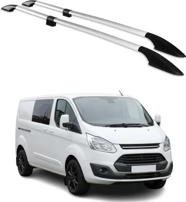 Image de Barres de toit longitudinales pour Ford Tourneo Custom 2012-24 L2 Long Alu Gris