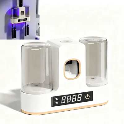 Produktbild von UV-Zahnbürstenhalter mit Sterilisation, LED-Touchscreen, Automatischer Zahnpastaspender, Einfach per USB aufladbar