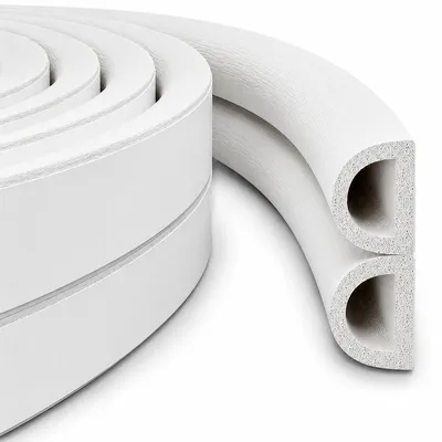 Imagen del producto de Burlete aislante - 12 metros - Perfil en D de EPDM - Blanco