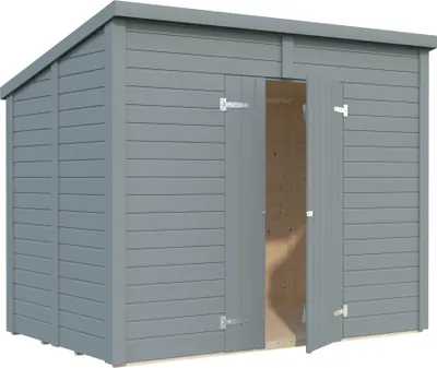 Produktbild von Gartenhaus Palmako Leif 4,5 m² inkl. Fußboden 280 x 186 cm hellgrau