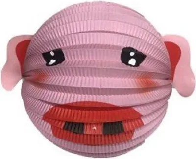 Image de Twisk Lanterne Cochon rose Papier 20 cm Décoration de fête pour enfants