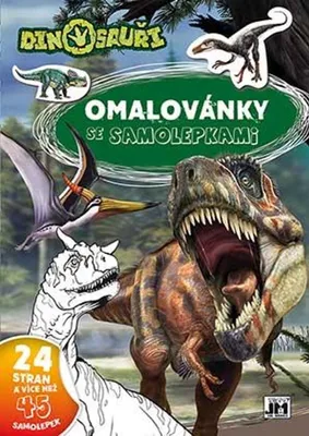 Obrázok produktu pre Omaľovánky s dinosaurími samolepkami