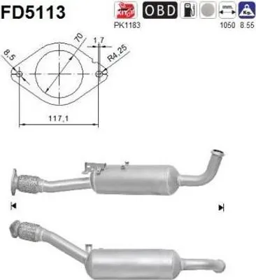 Obrázek produktu pro Dpf Cat Filtr Pevných Částic Opel Vivaro 2,0D 06- Trafic 2,0Dci Euro 5