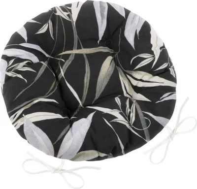 Produktbild von EMA rundes, gestepptes Sitzkissen - 40 cm Durchmesser - Schwarz,Grau
