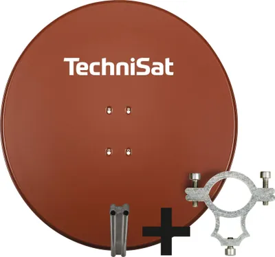 Produktbild von TechniSat SATMAN 850 PLUS | 85cm Sat-Antenne mit 40mm LNB-Halteschelle | rot
