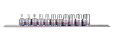 Produktbild von Satz Torx-Steckschlüssel 3/8'' 11-teilig kurz E4-E14 - KY3121PR