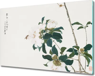 Produktbild von Coloray Schneidebrett Herdabdeckplatte 80x52 cm Kochplattenabdeckung Küchenbrett Hackbrett - Insekten und Blumen
