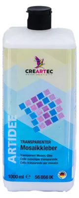 Produktbild von CREARTEC Transparenter Mosaikkleber -1 Liter - zum Gestalten einzigartiger Kunstwerke und zur Schmuckherstellung