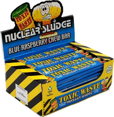 Produktbild von Toxic Waste Nuclear Sludge Chew Bar Blue Rasberry 50 x 20g Vorratspack