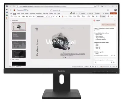 Produktbild von Lenovo ThinkVision E22-40 Monitor, 54,6 cm (21.5"), 1920 x 1080 Pixel, Full HD, LCD, 6 ms, Schwarz