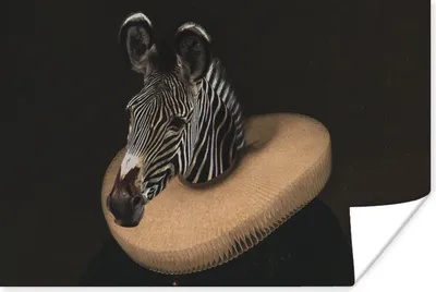 Produktbild von MuchoWow® Poster Gemälde - Zebra - Alte Meister 120x80 cm - Bilder