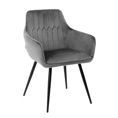 Zdjęcie produktu dla HOMLA Krzesło ETIENNE welurowe szare 56x61x86 cm
