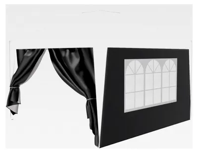 Produktbild von Pavillon Seitenteile 2er Set 2x3m mit Fenster und Reißverschluss, wasserdicht, grau - für Partyzelt, Festzelt, Festivals