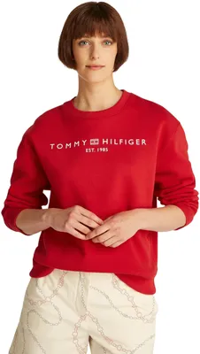 Produktbild von Tommy Hilfiger Damen Sweatshirt ohne Kapuze, Rot (Primary Red), L