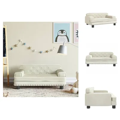 Produktbild von vidaXL Kindersofa Creme 70x45x30 cm Samt -  Baby- & Kleinkindmöbel