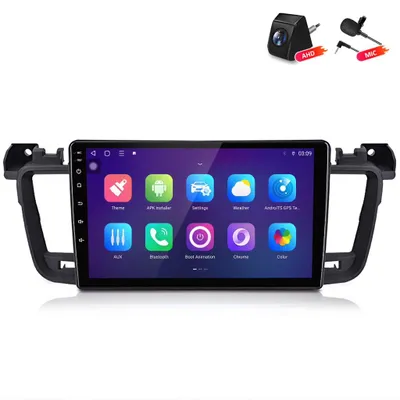 Produktbild von Android Autoradio mit Rückfahrkamera für Peugeot 508 2011-2018 CarPlay Android Auto GPS Navi 6+128GB 4G LTE WIFI RDS SWC BT DAB+9 Zoll
