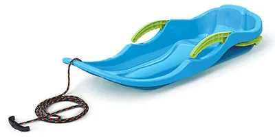 Produktbild von Prosperplast Schneerutscher Porutscher Schneeflitzer für Kinder Kunststoff Kinderbob Bob Schlitten Rodel Schneegleiter mit Zugseil und Bremse (Blau)