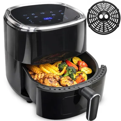 Produktbild von Heißluftfritteuse 3,2 Liter, 1200W, 9-in-1 Airfryer, Timer, Antihaft-Beschichtung, Air Fryer 80–200°C, LED-Touchscreen, Sichtfenster, Retoo
