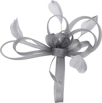 Produktbild von Feder Haarschmuck Feder Haarspange Damen Braut Fascinator Clip Fascinator Hut Feder Haarspange für Hochzeitsbankett Party Haarspange mit Blume, Silber