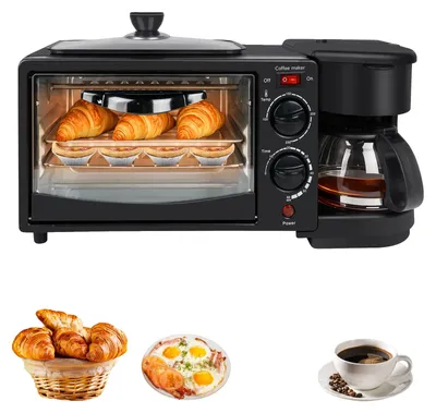 Produktbild von Frühstücksstation, 600 ml Kaffeemaschine, 9 L Ofen, Schwarz