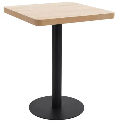 Produktbild von Bistrotisch 60x60 cm MDF Hellbraun Stahl Schwarz