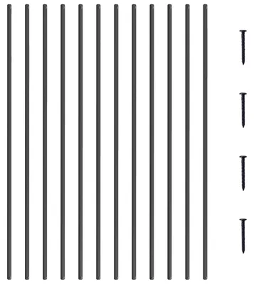 Image de VEVOR Balustres métalliques pour escaliers, 13 x 1118 mm, balustres décoratifs en alliage d'aluminium, paquet de 11 balustres de finition avec vis, balustrade de finition classique, creuse et droite