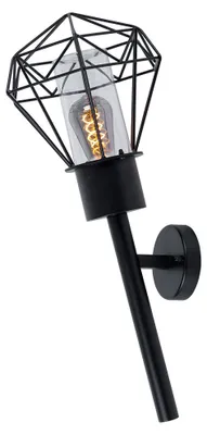 Produktbild von Wandlampe, Fackel, Gitter Design, schwarz H 28,5 cm