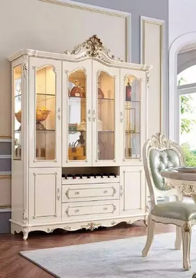 Obrázok produktu pre Klasická drevená vitrína 176 x 48,2 x 229,5 cm JVmoebel