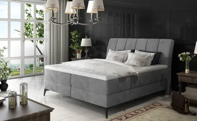 Produktbild von NABBI Gepolstert Doppelbett mit Stauraum Altama 180 - grau (Jasmin 90)