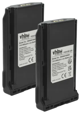 Produktbild von vhbw 2x Akku kompatibel mit Icom IC-F3061, IC-F3023T, IC-F3023S, IC-F3061S, IC-F3062, IC-F3061T Funkgerät, Walkie Talkie (2500 mAh, 7,4 V, Li-Ion)