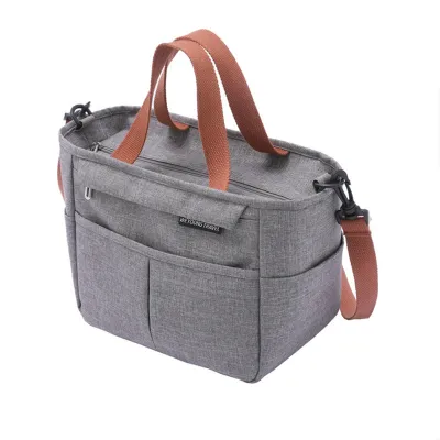 Produktbild von Lunchtasche, mehrschichtig, große Kapazität, verdickt, wasserdicht, wärmespeichernd, mit Griff, tragbar, für Lebensmittel, Picknick, Thermotasche, Bürobedarf