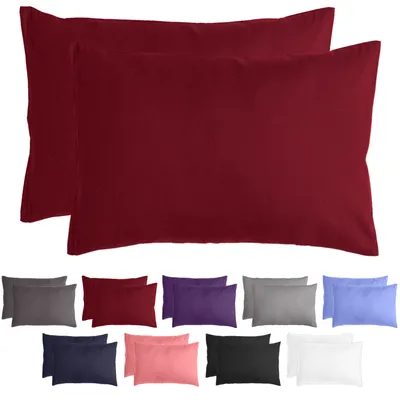 Produktbild von Komfortec Premium Kissenbezüge 2er Set 50x70 cm mit Reißverschluss, gebürstet 100% Polyester 120g/m², Kopfkissenbezug, Superweiches Kissenhülle Set, Rot