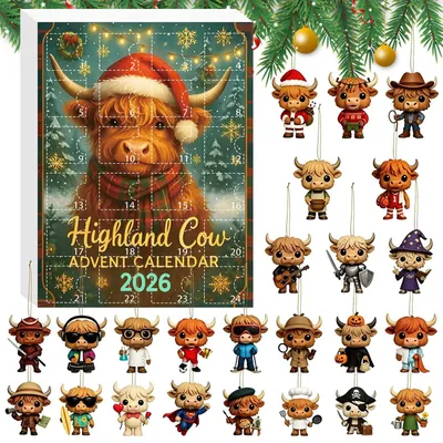 Produktbild von Adventskalender Weihnachten Highland Cow Adventskalender 2026