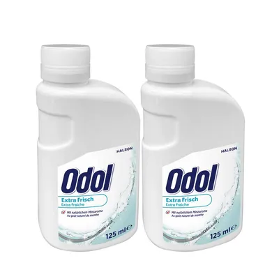 Zdjęcie produktu dla Odol Płyn do płukania ust extra fresh o naturalnym miętowym smaku 125ml opakowanie 2 szt