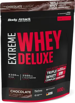 Produktbild von Body Attack 502-14, Pulver, Molkenproteinkonzentrat, Schokolade, L-Alanin, L-Arginin, L-Asparaginsäure, L-Cystein, L-Glutaminsäure, L-Glutamin, L-Glycin,..., C, B2, B6, B1, E, B12, 40,5 g