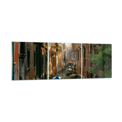 Produktbild von Bilder auf glas - Venedig Brücke Wasser Haus - 120x40cm - Glasbilder - Wandbilder - Kunstdruck - zum Aufhängen bereit - Wanddekoration aus Glas - Glas Bilder - Wandbild auf Glas - GCA120x40-2532