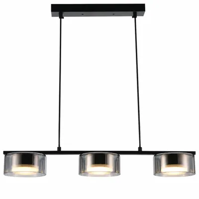 Produktbild von MasterLED Pendelleuchte 3-flammig GX53 Schwarz Rauchglas 58 cm für Esstisch