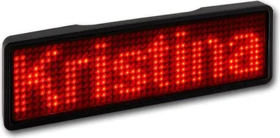 Obrázek produktu pro LED jmenovka červená jmenovka 11x14 pixelů programovatelná pouzdro USB černé