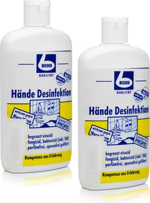 Produktbild von 2x Dr. Becher Hände Desinfektion - 1 Liter - B00K5RCMG8 | Flasche (1 l)