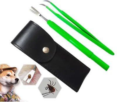 Produktbild von Zeckenzange, Zeckenhaken, Zeckenfallen, Zeckenfallen für Hunde und Katzen, Zecken- und Flohentfernung, Grün