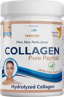 Zdjęcie produktu dla Swedish Nutra Kolagen w proszku - morski - wosy, skra, paznokcie, stawy - wspomaga gadk skr - wzrost wosw - wzmocnienie paznokci - morski - 500 ml