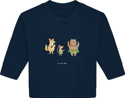 Produktbild von Mr. & Mrs. Panda Organic Baby Pullover Waldtiere Aloha 6. - 12. Monat - French Navy - Geschenk, Wald, Bullover, Lachen, Lustige Sprüche, Musik, Bär, Leben, Hase