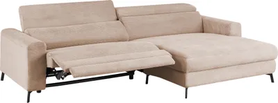 Produktbild von KAWOLA Sofa LAISKA Ecksofa Relaxfunktion teilmotorisch Cord taupe Longchair rechts