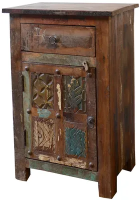 Produktbild von Vintage Beistellschrank, Kommode, Nachttischschrank, Flurschrank - Modell 9, Braun, Holz, 75*50*25 cm, Kleine Schränke