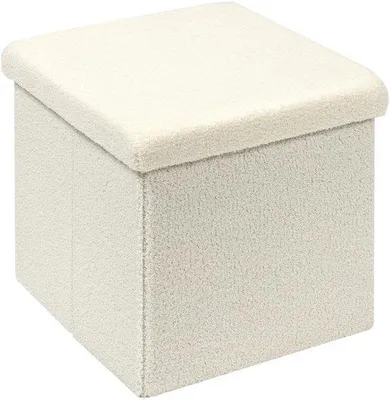 Imagen del producto de Ibenzoa®: Taburete plegable con espacio de almacenamiento oculto, tapizado en terciopelo, 40 x 40 x 40 cm, capacidad de 54 litros, estructura de MDF, resistente hasta 150 kg