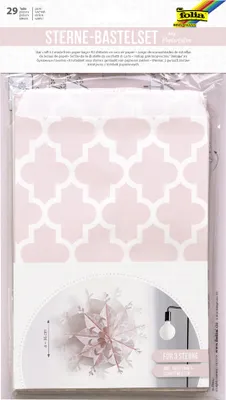 Produktbild von folia Sterne-Bastelset Papiertüten für 3 Sterne rosa/weiß
