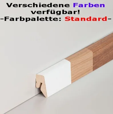 Produktbild von Sockelleiste MDF 15 x 40 x 2500 mm Ahorn zum Kleben, Clipsen, Schrauben & Nageln MDF-Kern foliert Fußleiste by PROVISTON 12.5 Meter | 5 Stück