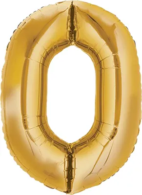 Obrázek produktu pro Fóliový balónek, 80 cm, zlatý, číslo "0"