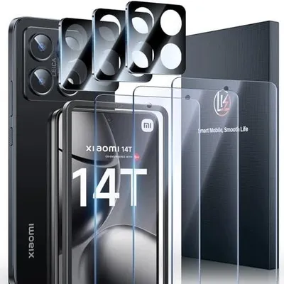 Zdjęcie produktu dla Folia ochronna xiaomi 14T szkło hartowane 9H zestaw 3 sztuki