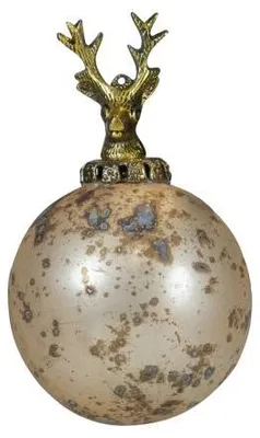 Imagen del producto de Esfera decorativa de Mars & More, diseño de ciervo, color dorado, 10 cm